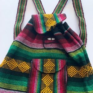 Mayan backpack, quilted, with zipper/ front pocket